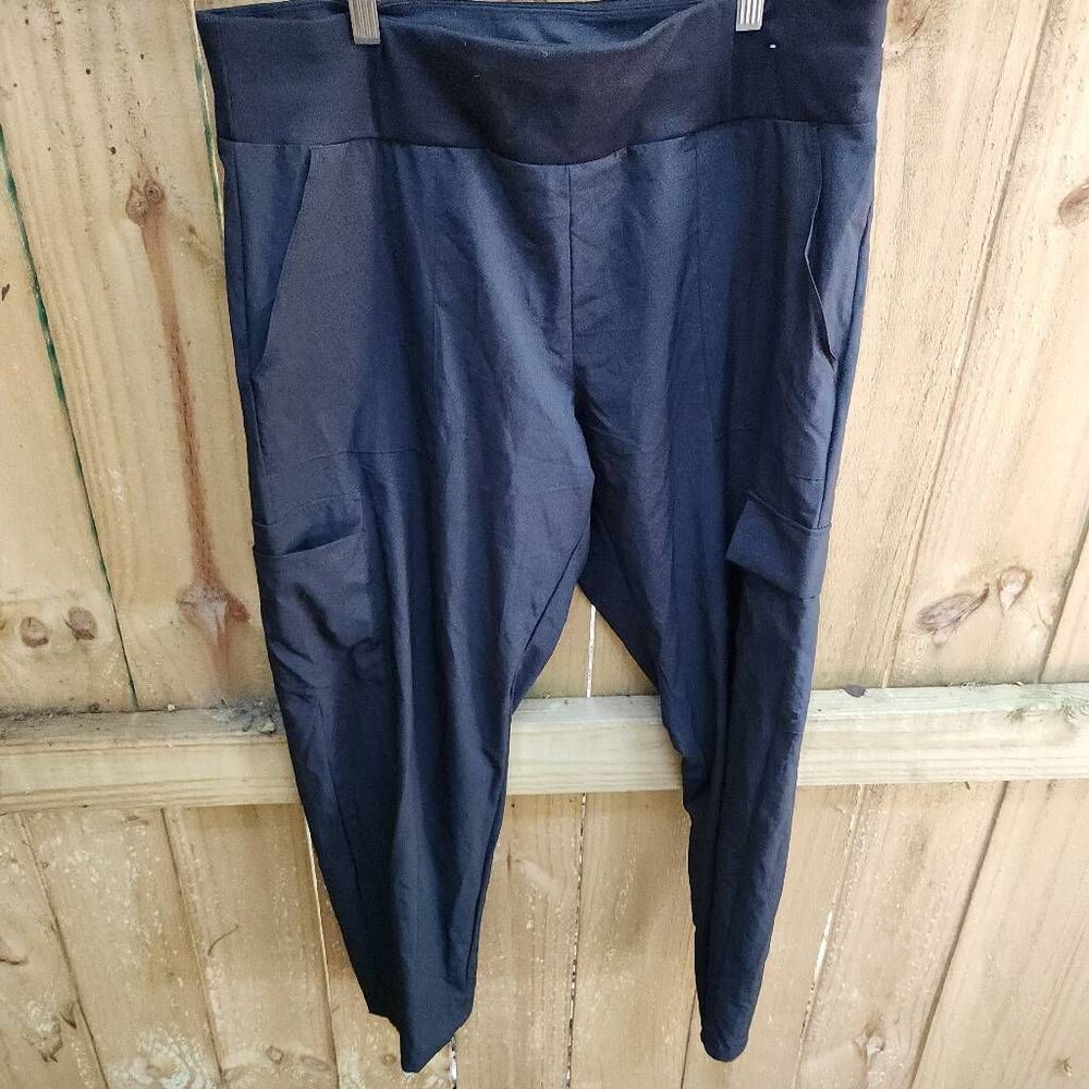 Suave Knit Courderoy Brown Pull On Pants Elastic Waist Women's Large Like New